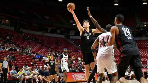  夏联-杨瀚森13+5+4帽&下半场11分送惊艳妙传 开拓者力克掘金