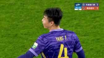 津門虎1-1海牛！補時第11分鐘，楊帆頭球自擺烏龍送對手絕平