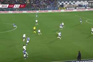  國米逃過一劫！國米左路被打穿，瓦萊包抄近距離打門踢呲！