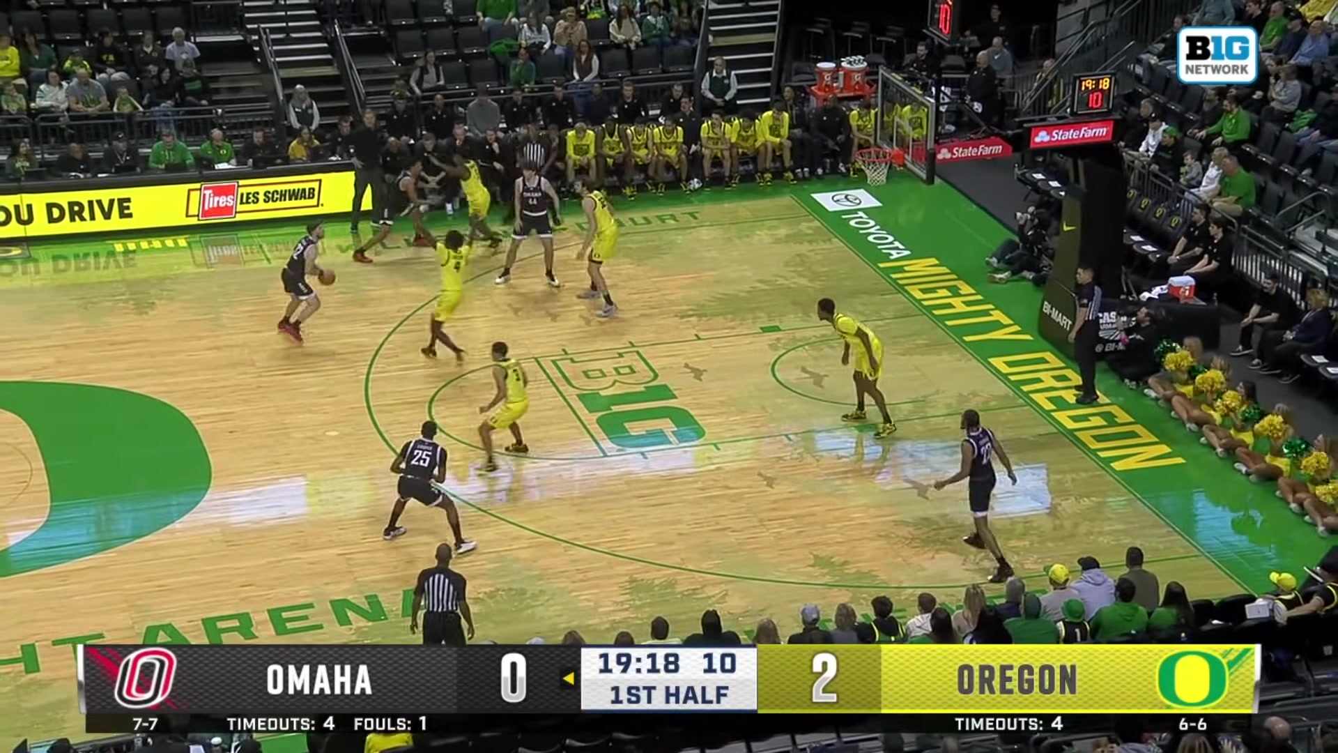 12月29日NCAA常規(guī)賽 內(nèi)布拉斯加奧馬哈大學(xué)57-80俄勒岡大學(xué) 全場集錦